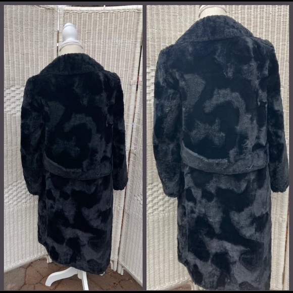 Vintage faux fur double breasted coat - Picture 4 of 5